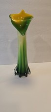 Art Glass Ombre Vase Yellow