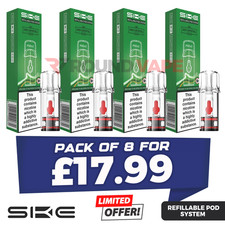 SKE Crystal Plus Refillable Pods | 8 PCS Pods | 2ml Empty Cartridge | UK
