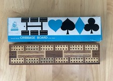 Vintage Inlaid Wooden Cribbage