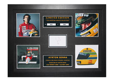 Ayrton Senna Signed Ltd Edition Framed Picture Memorabilia