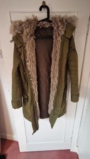 Topshop Green Parka Style Coat Size 10 / 12