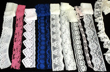 10x1m Job Lot3 Lace Bundle Trim Off-Cuts inc. Gathered & Vintage Sewing Crafts