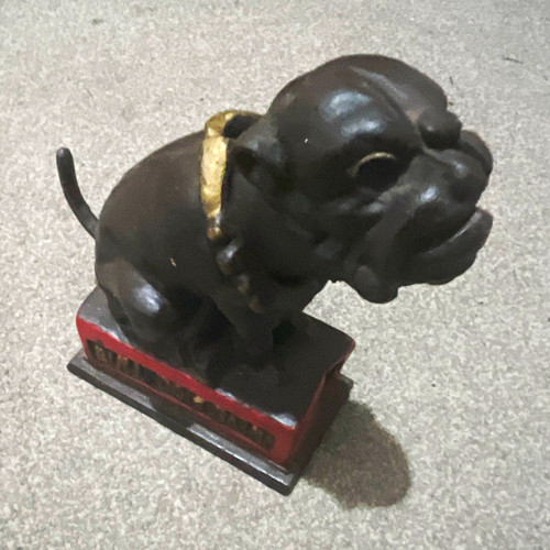 Bull dog bank cast metal - dog,