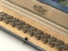 GORGEOUS VINTAGE SOLID 925 STERLING SILVER OPENWORK MARCASITE BRACELET 7" 18CM