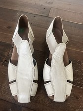 Aerosoles White Leather Summer Holidays Shoes Sandals Flat size 4 new