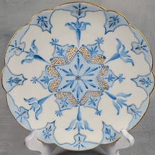 Antique Limoges Elite Works  Hand Painted Blue Gold Art Star Snowflake Signed