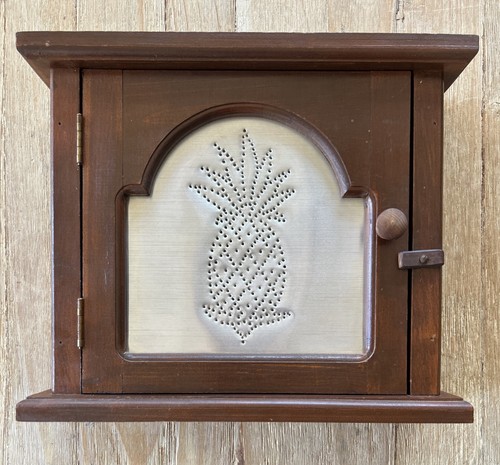 Vintage wood wall cupboard - wood,
