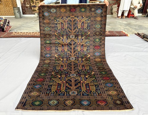 Fine antique afghan pictorial - antique,