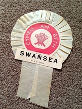 Vintage Swansea Wales Forever/ Cymru Am Byth Rugby Union Final Rosette