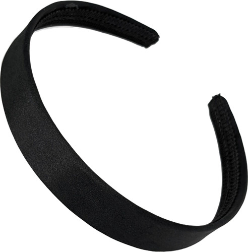 Black satin alice band - black,