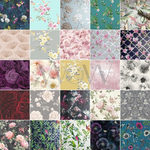 Floral wallpaper metallic - floral,