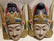 Pair Of Hand-carved Wooden