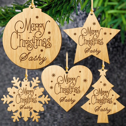 Personalised wooden christmas - personalised,