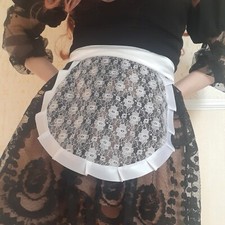 Small white lace apron pinny French Maid Victorian Tudor fairy tale fancy dress