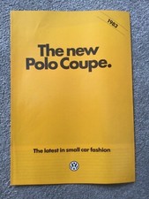 VW Polo Coupe brochure model year 1983  in Very Good  Condition