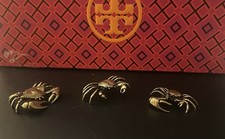 3 Brass Crabs Statues
