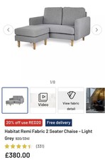 Habitat Remi Fabric 2 Seater