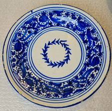 Antique Earthenware Tin Glazed Plate, Delftware, Faience Spanish / Italian? (1)