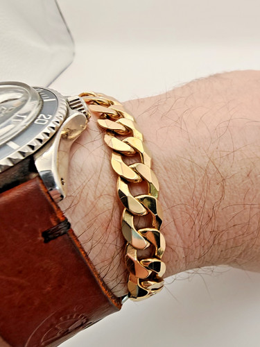 Solid 9ct yellow - gold, curb