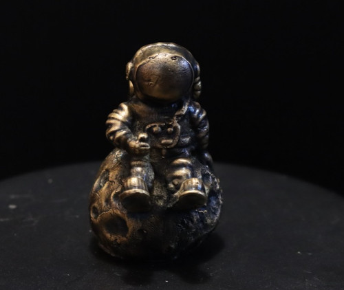 Solid bronze astronaut statue - bronze,