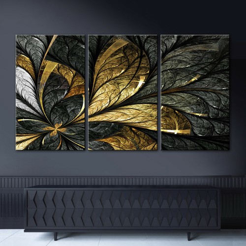 Gold leaf abstract mural over - gold,