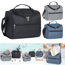 Large Insulated Lunch Bag Adult Kids Men Thermal Cool Hot Food Storage Tote Box~