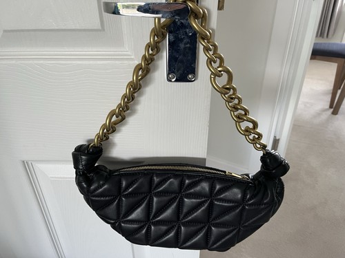 Zara black quilted handbag - zara,