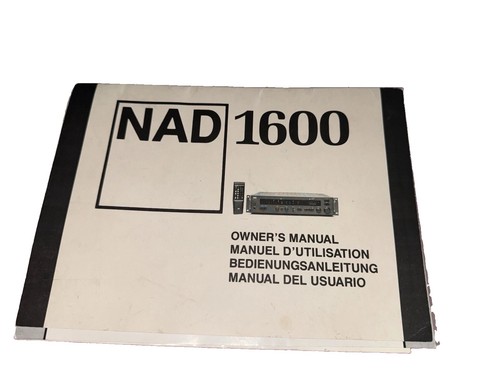 Nad model 1600 owner - model, owner’s