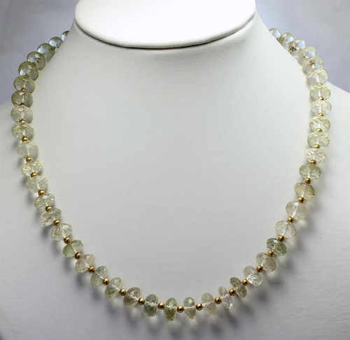 Prasiolite necklace gemstone - prasiolite,