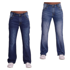 Firetrap Original Mens Designer Straight Leg Bootcut Fit Denim Jeans Zip Fly