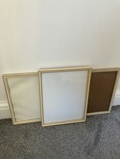 Vintage Photo Picture Frames x 3 White Wooden Free Standing / Wall Mounting