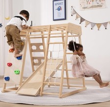 [NEW] Kids Climbing Frame Wooden Indoor Climber Playground Jungle Gym Playset