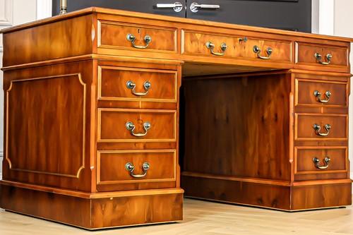 Large antique style yew twin - antique,
