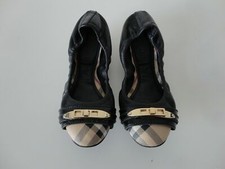 AUTH BURBERRY Black Leather