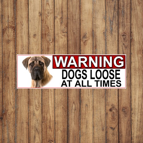 Bull mastiff warning dogs - warning,