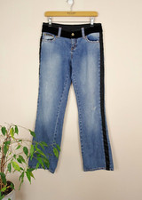 Vintage D&G DOLCE & GABBANA Light blue distressed velvet denim jeans size 12