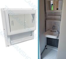 Caravan Bathroom Cabinet with Sliding Mirrors
