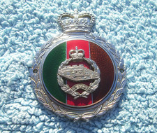 VINTAGE 1960s ROYAL TANK REGIMENT CAR RADIATOR GRILLE BADGE ~RTR EMBLEM JR GAUNT