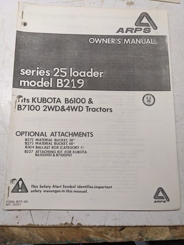 Arps owners manual parts list - owners,