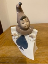 Nao by Lladro ~ ‘Ace of Spades’ Playing Card Jester. Retired. Hard to find. VGC