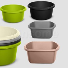 Washing Up Bowl Plastic Kitchen Basin Sink Cutlery Tidy Bowl Rectangular Round