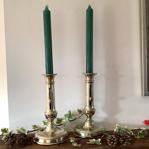 Pair vintage french 19cm brass - vintage,