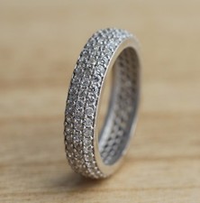 925 Sterling Silver 3 Row CZ