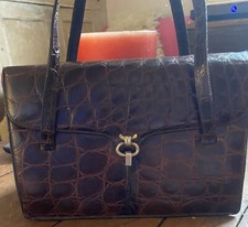 Vintage Alligator handbag, Kelly Deauville, reptile , croco Print