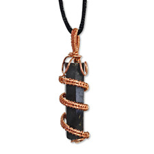 Black tourmaline pendant - tourmaline,