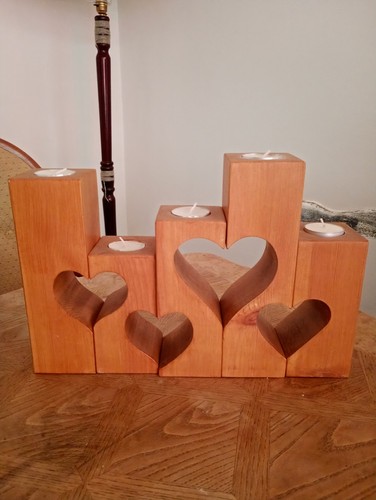 Piece wooden heart design - 5,