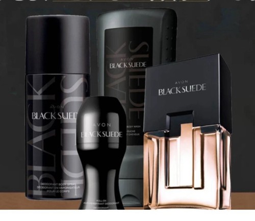 Avon black suede - suede, edt
