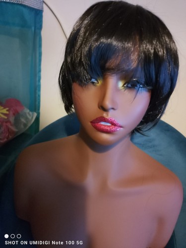 Synthetic black wig - black,