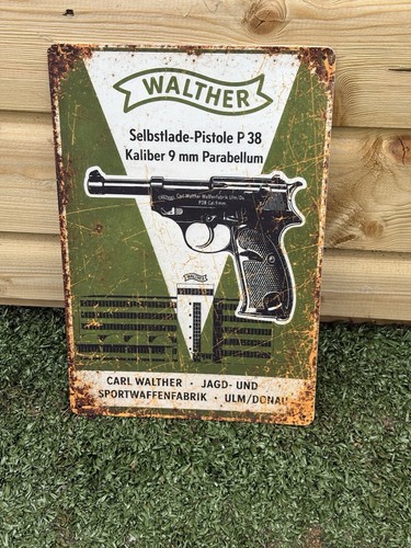 Walther pistole steel sign - walther,