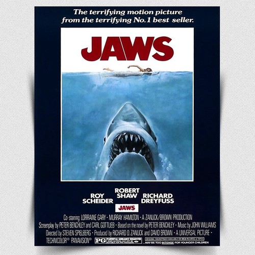 Jaws 1975 metal - jaws, sign